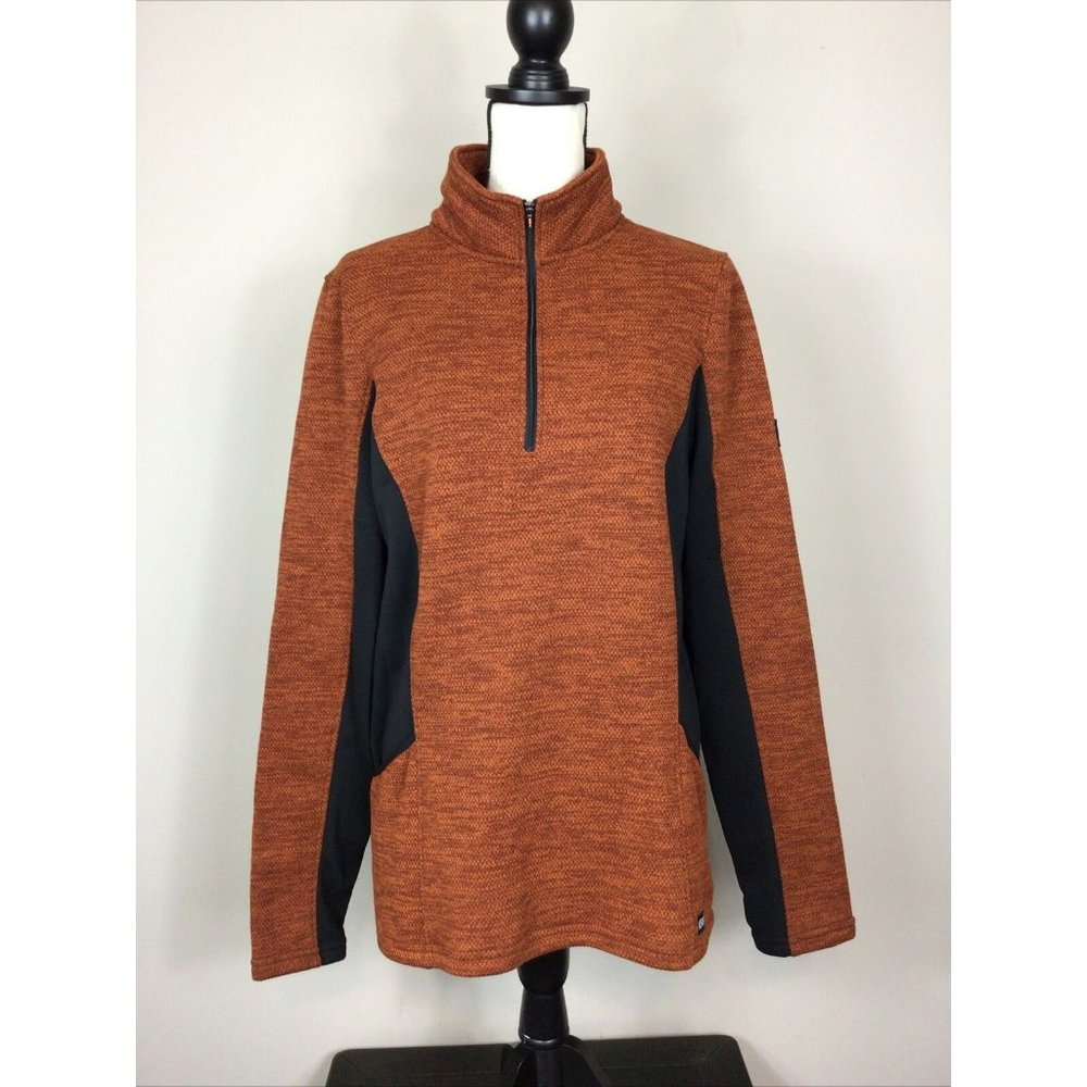 Kerrits Equestrian Brown Black 1/2 zip Pullover Polar Fleece, XL